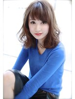 フォルテ 城北店 甘めバングの大人かわいいナチュセミディな小顔、抜け感スタイル