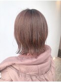 【 LEMO 】《高橋舞》外ハネ ボブ 切りっぱなし ピンクブラウン