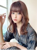 フェザーバングの大人かわいいピンクベージュウェーブ吉祥寺