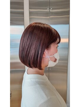 オーガニック リブ 川越(organic+live) 20代30代大人可愛いアッシュベージュくびれボブ耳掛け透明感