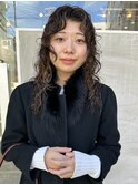 ミディアムウルフパーマ_ミディアムレイヤーカット_パーマ◎下北