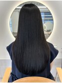 縮毛矯正 髪質改善トリートメント ロングヘア 黒髪 艶感