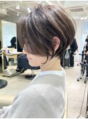 ショートボブ髪型40代50代60代前髪あり前髪なし【橋本】