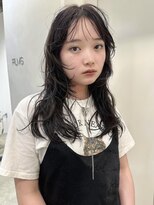 フィルムス 田町芝浦(FILMS) ミニウルフレイヤーカット顔周り前髪韓国ミディアムロング/田町