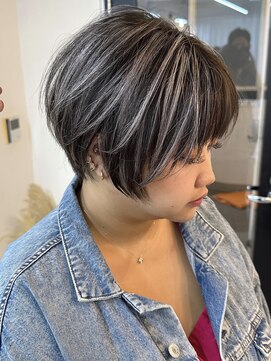 ヴェルデ(Verde) ハンサムショート ハイライト ダブルカラー ケアブリーチ