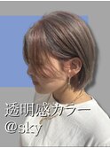 髪質改善縮毛矯正韓国風レイヤーカットダブルカラーベージュ