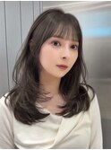 ミディアムヘア/韓国ヘア/髪質改善/レイヤーカット/顔周りカット