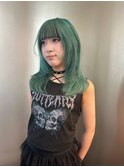 mint green×layer cut