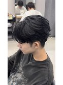 ニュアンスパーマ×センターパート