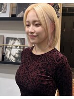 グッドフェローズ キタホリエ(GoodFellas kitahorie)&nbsp;ハイトーンレイヤーボブの透明感カラーブリーチデザインカラー
