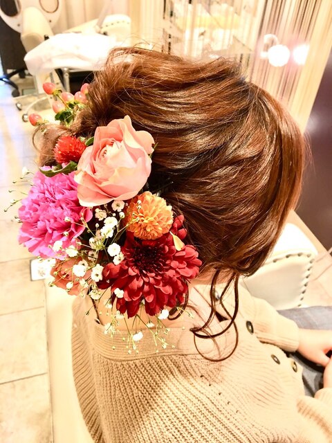 「生花」ヘアセット　　