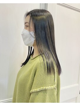 へアメイクワンプラス 四日市(HAIR MAKE ONEplus) ダークブラウン/透明感カラー/冬におすすめ×ストレート×ロブ