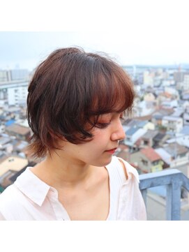 アグランテトラ 野田阪神店(a Gland tetra) 大人かわいいレイヤーショートウルフ無造作ピレンジ♪耳掛け小顔