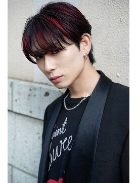 リップスヘアー 銀座(LIPPS hair) 韓流シースルーマッシュ~レッドハイライト~