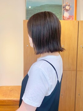 エニエンメイクス 立川(ENIEN MAKE'S) 切りっぱなしボブ/艶髪/暗髪/グレージュ/Aujua/