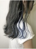 髪質改善カラー　インナーカラー　ブルー