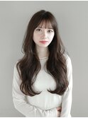 ロングレイヤー×ナチュラルブラウン