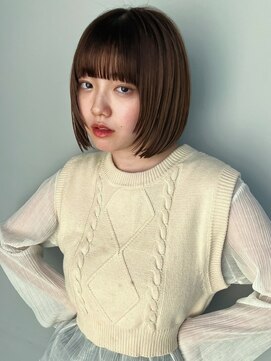 トリッカ シブヤ(TRICCA SHIBUYA) ボブ/内巻き/ぱっつん/イメチェン/ベージュカラー