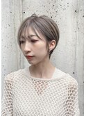 ショート/グレージュ/ブリーチカラー/似合わせカット