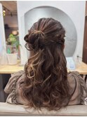 ハーフアップサイドお団子