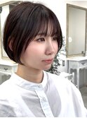 ミニボブ　丸みショート　博多美容室