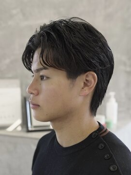 にもう 襟足ありフェザーパーマ