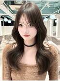 レイヤーカット/顔周り/韓国ヘア/グレージュ