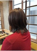 春ヘアカラー × ミディアムレイヤー × 透明感カラー