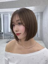 マウル ナゴヤ 名駅(MAEUL NAGOYA) 人気のボブ顔まわりレイヤー ベージュカラー