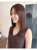 零秒女髪 千里丘店&nbsp;上品な艶髪まとまりセミロング美髪スタイル髪質改善艶カラー艶感