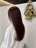 カフレ 岩出(CAFRE)&nbsp;ロングレイヤー×ワインレッドカラー