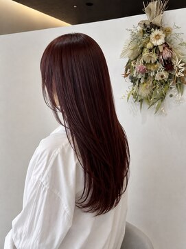 カフレ 岩出(CAFRE) ロングレイヤー×ワインレッドカラー