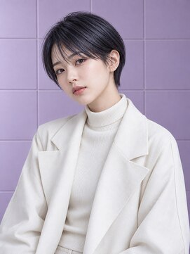 ヘアーサロン 6(hair salon) 耳周りすっきりハンサムショート／ブルーブラック