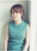 前上り丸みショートボブ