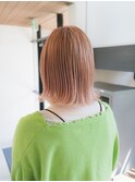 ☆柔らかピンクベージュカラーと好相性のボブスタイル☆