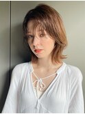 マロンベージュ/かきあげロング/Aラインボブ【MAKE'S江畠】