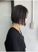 大人な切りっぱなしボブxダークアッシュグレー