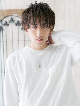 ダンディ館アダム 戸頭店 透けバングニュアンスカラー◎束感ウェットヘアD