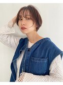バーガンディ×軽めボブ