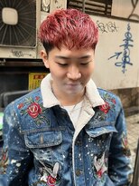 ピープスアンドスー 表参道 渋谷(Peeps&Suu.)&nbsp;メンズカット レッド　赤髪　刈り上げ　クロップ　ツーブロック