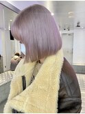 ダブルカラーピンクベージュケアブリーチハイトーン髪質改善