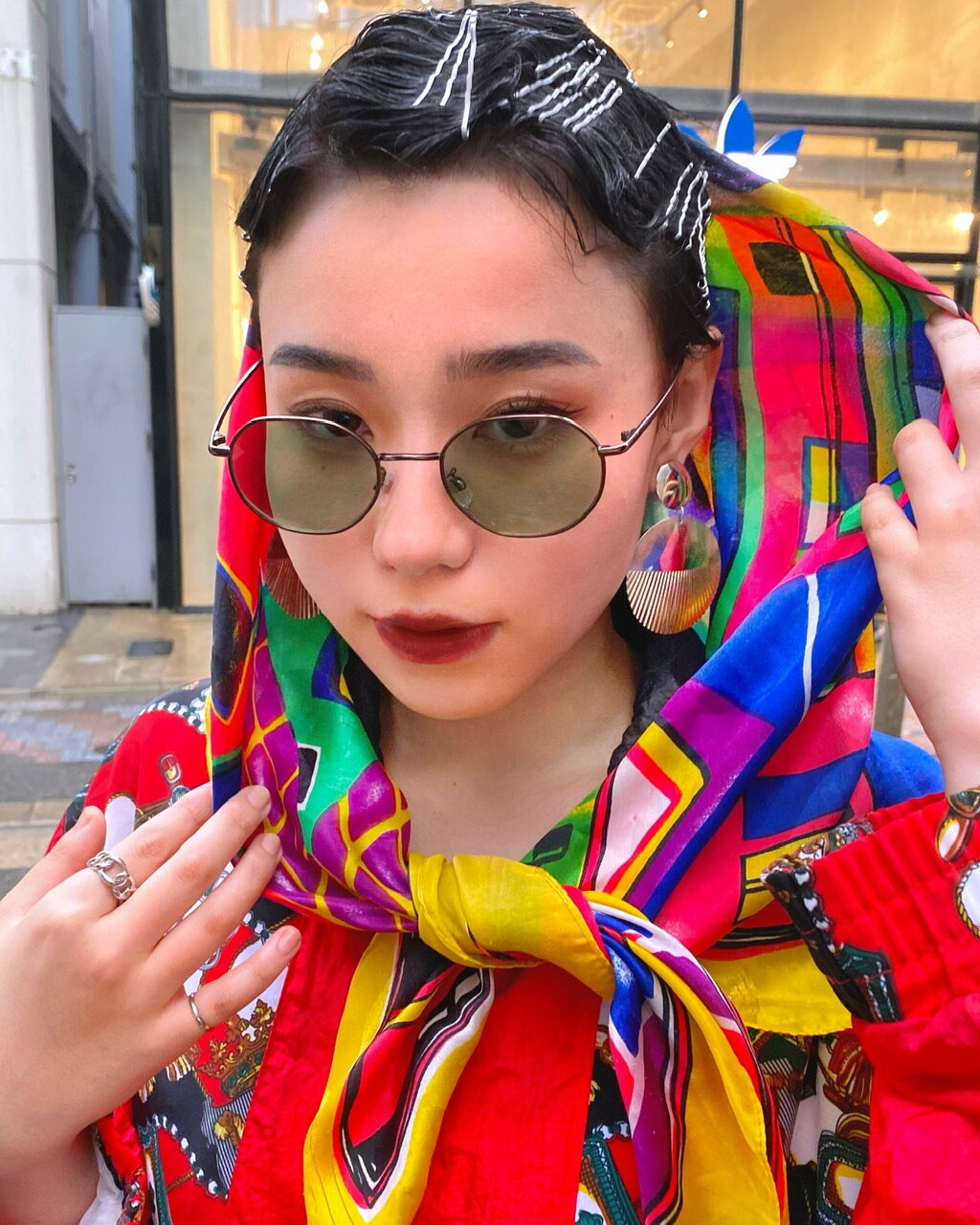 襟巻き ヘアバンド ハンドメイド 作家 モヘア RITZY】ベリーショート☆ヘアセット☆フィンガーウェーブ：L180615536