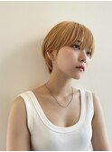 20代 ハイトーン マッシュショート 丸み 耳かけ ブリーチ