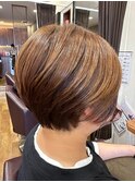 大人可愛い小顔前下がりショートボブカット20代30代