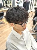 ツイストスパイラルパーマツーブロックメンズマッシュメンズヘア