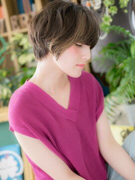 カバーヘア イヴ 戸頭店(COVER HAIR EVE) くすみカラー前下がり丸みショートルマッシュh3戸頭30代40代50代