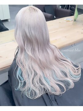 ベレーザ 渋谷(BELEZA) 11165ワンホンホワイトブロンド韓国風巻きインナーブルーカラー