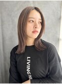 髪質改善・酸性・縮毛矯正ミディアム　ミルクティーベージュ