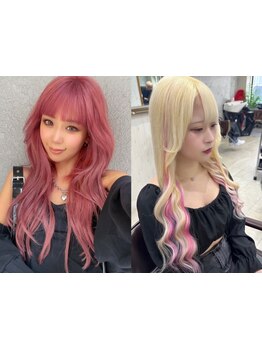 カラー&エクステ同時施術OK【カラー￥4990】【Wカラー￥9990】【カラー＋エクステ40本￥10980】