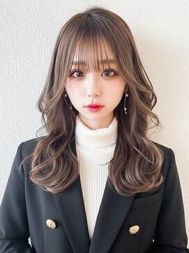 アフロート ディル(AFLOAT D'L) 大人可愛い前髪顔まわりレイヤーカットふんわりセミロングヘア